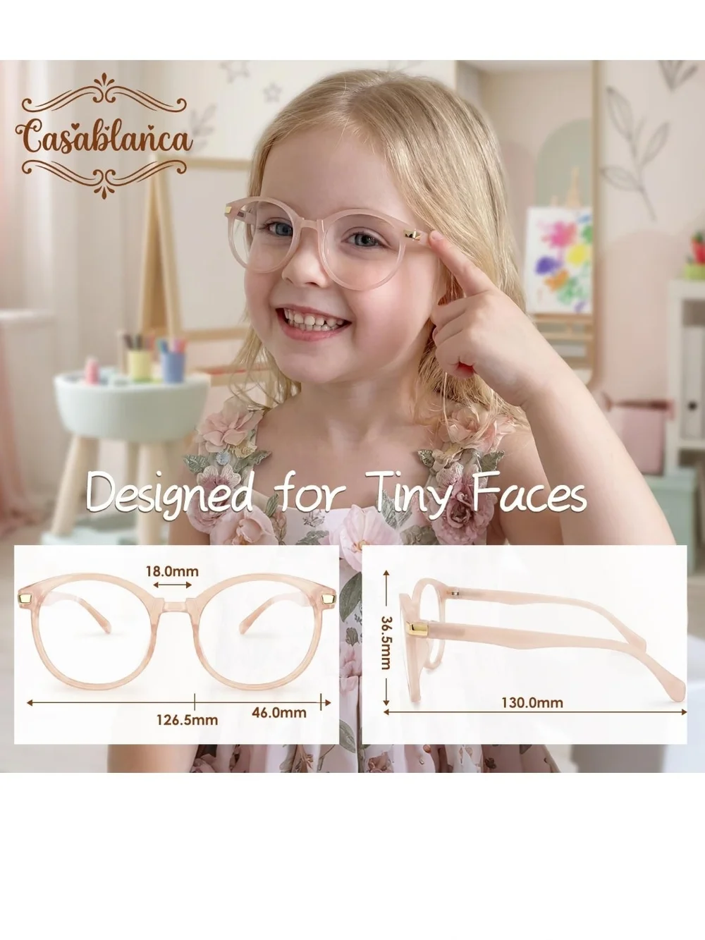 Kids Blue Light Blocking Glasses for Children - Pink Frame